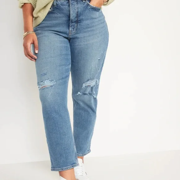 Button Fly Curvy Straight Jeans Old Navy High-Waisted OG Straight